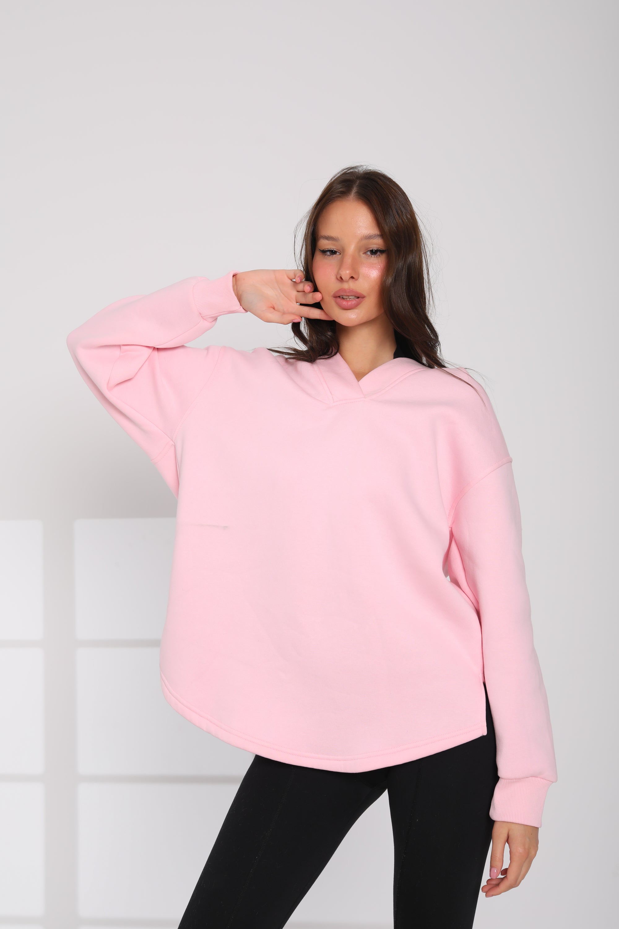 Soft Pink Oversized Hoodie