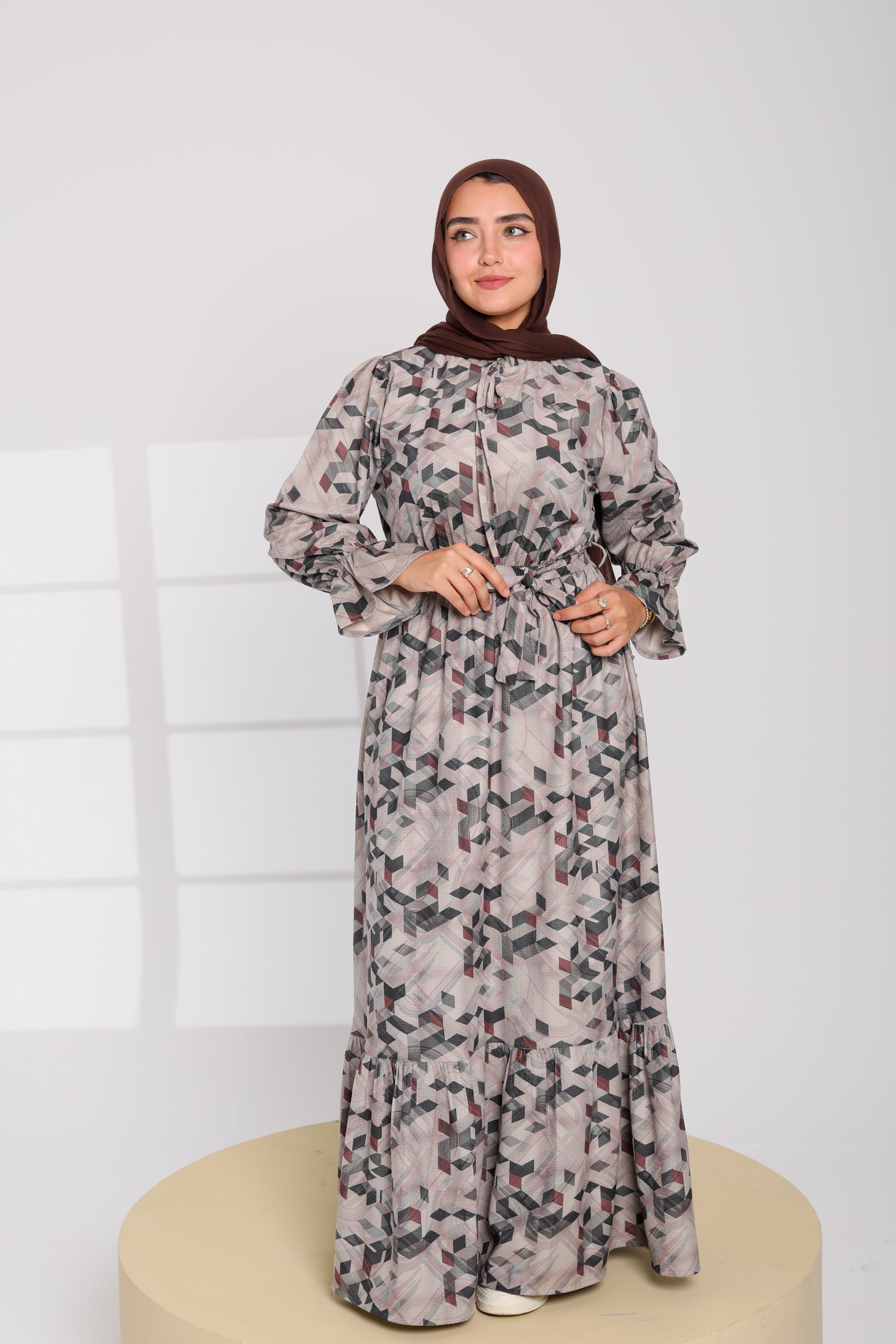 Geometric Pattern Maxi Dress