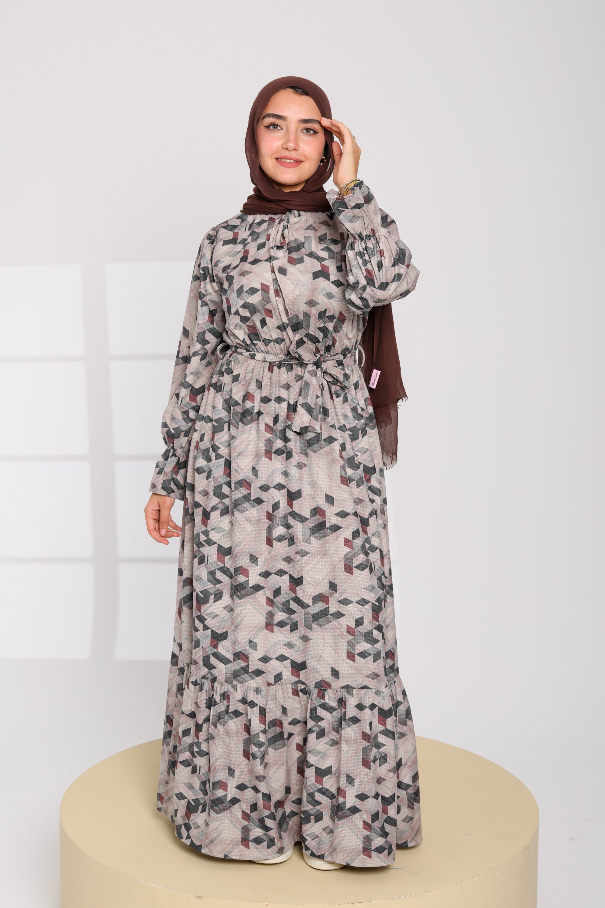 Geometric Pattern Maxi Dress